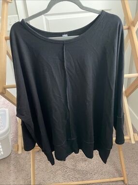 Spanx Black Women's Oversized Long Sleeve Top - Casual Everyday